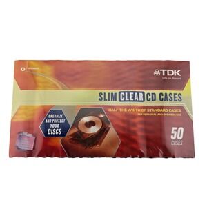 TDK Slim Clear CD Cases 50 Pack Jewel Cases New Sealed MCJB-W50